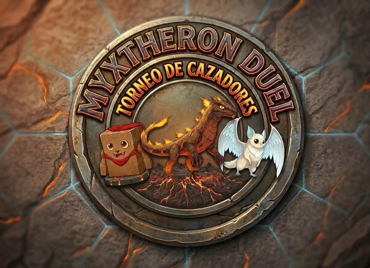 ¡Torneo de cazadores de Myxtheron Duel!. Pon a prueba tus estrategias contra otros cazadores antes del lanzamiento oficial.Todos los participantes tienen premio y el ganador puede elegir entre Amigurumi o Impresión 3D.