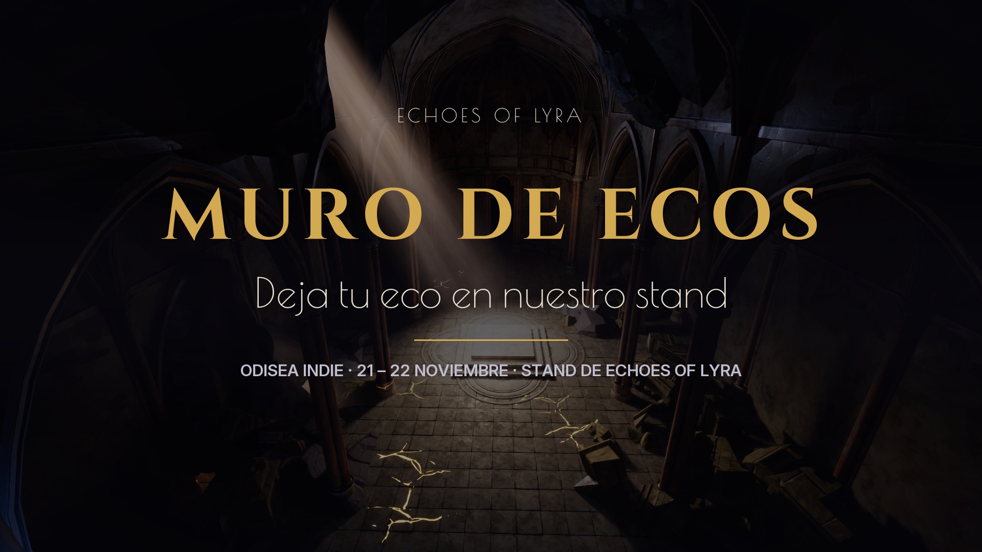 Deja tu eco en el stand de Echoes of Lyra. Escribe en una tarjeta algo que te ayudó a seguir adelante (una canción, una persona, una frase), dánosla para nuestro Muro de ecos y llévate un marcapáginas exclusivo que solo se consigue aquí.